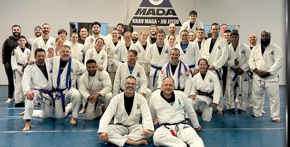 Martial arts students training